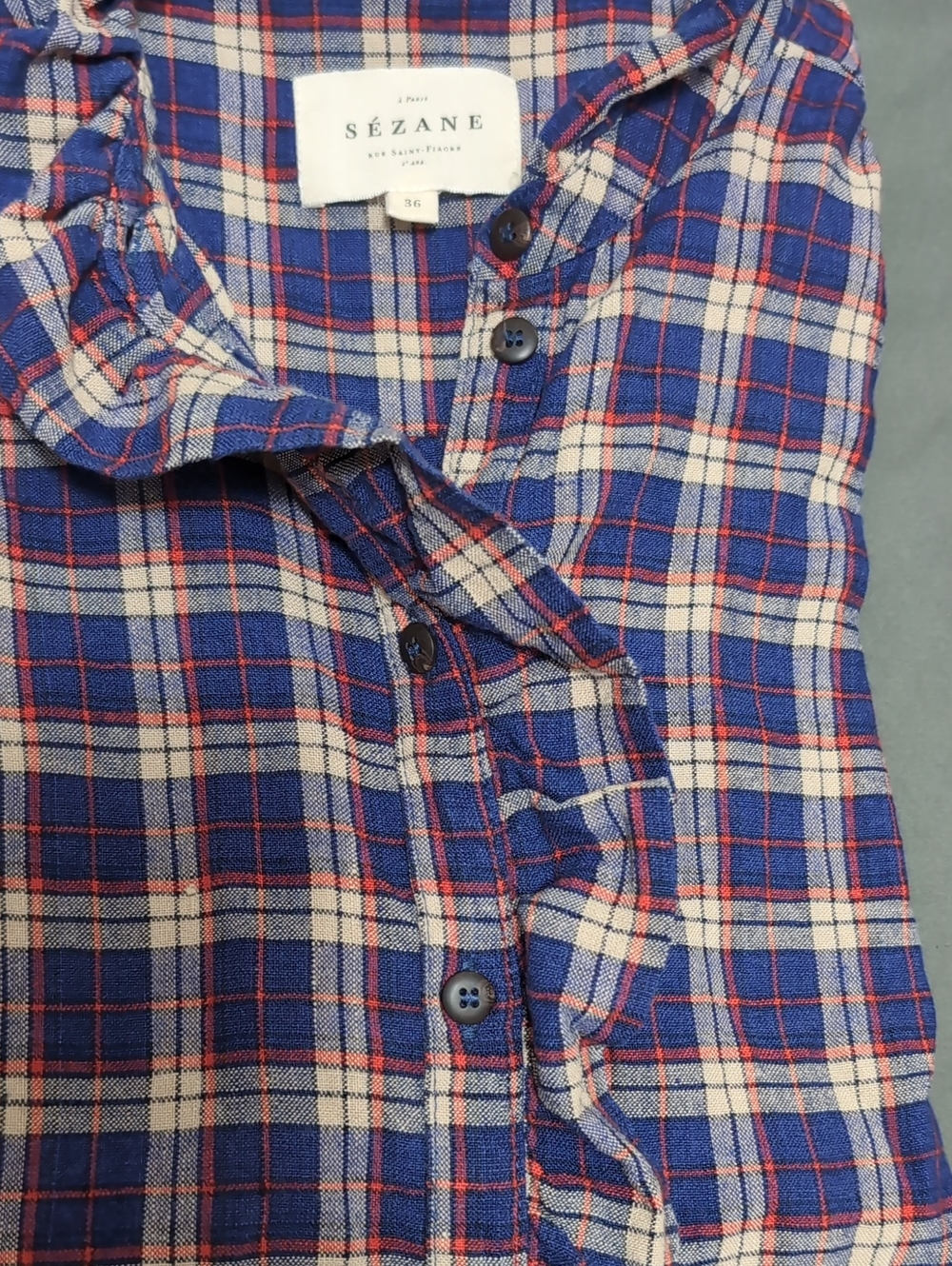 Sézane Chloé Plaid Top, Size 36 - Picture 12 of 13